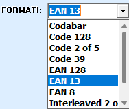 elegir formato de código de barras